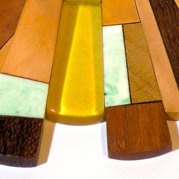 New Noonday Boho Wood Slat Necklace, Adjustable Braided Cord. Made in India - Picture 5 of 5